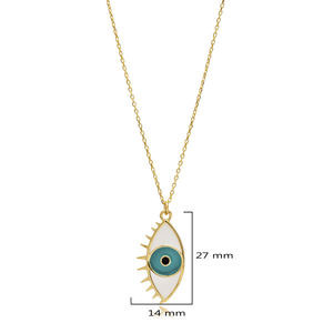 สีขาวและสีเทอร์ควอยซ์เคลือบตา Charm สร้อยคอขายส่งเครื่องประดับเงินแท้ 925 - Product Image 2