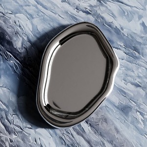Plateau de rangement en céramique avec design à rayures pour une organisation pratique - Product Image 2