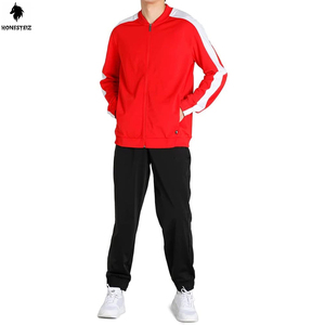 แจ็คเก็ตสำหรับฝึกซ้อมกีฬาทำจากผ้าขนสัตว์แบบลำลองของผู้ชายแบบสั่งตัดตามแบบแบนมีความยืดหยุ่นเอวรูปแบบการฝึกซ้อมกลางแจ้งสโมสรฟุตบอล - Product Image 6