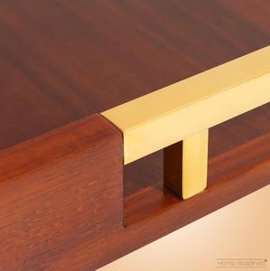 Plateau de service rectangulaire en bois massif de luxe avec élégantes poignées en laiton, côtés profonds, pour cuisine, salle à manger, table basse, décoration intérieure - Product Image 2