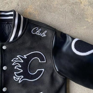 Fabricant OEM Broderie en chenille de haute qualité Bomber de baseball personnalisé pour collège pour hommes Veste universitaire en cuir Letterman - Product Image 4