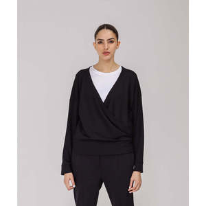 Chemise d'hiver noire à empiècements droits pour femme - Product Image 4
