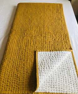 Colcha Kantha de Algodón Puro Hecha a Mano, Estilo Tradicional, Teñida a Mano, Cubrecama Bohemio, Manta Lavable, Tamaño King y Queen para Hotel - Product Image 4