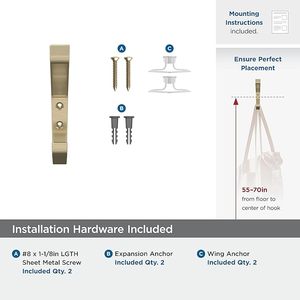 Crochet mural polyvalent à double broche pour vêtements, manteaux, chapeaux, sacs, aluminium bronze-crochets décoratifs pour salle de bain - Product Image 3