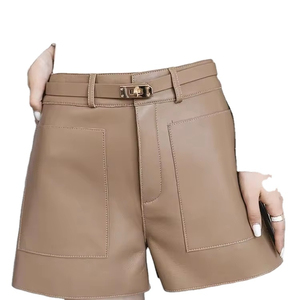 Shorts de Mujer al por Mayor, Hechos de Cuero Auténtico, Diseño de Diseñador, 100% Piel de Cordero, Fabricación en Tienda en Línea, ODM OEM, Muestra Gratuita - Product Image 1