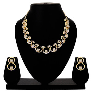 Conjunto de collares AD, Conjunto de collares con pendientes, Regalo para mujer, Conjunto de collares Ad Gold, Cobre y Latón chapado en oro laminado - Product Image 1