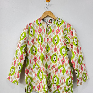 Veste florale matelassée en coton, imprimée à la main, doublure en soie respirante, collection automne-hiver, best-seller, disponible - Product Image 1