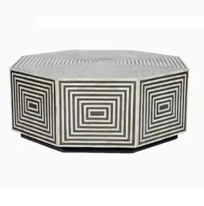 Mesa de Centro Moderna y Contemporánea de Lujo con Base de Latón e Incrustaciones de Hueso, Mueble Decorativo para el Hogar a Bajo Precio - Product Image 5