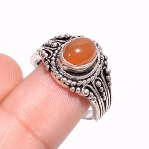 925 Sterling Silver Fine Jewelry Ring Haute Qualité Style Classique Oval Cut Natural Cornaline Gemstone 7gm Perfect Party Gift Her - Product Image 3