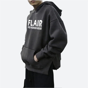 Sweat à capuche oversize pour homme de qualité supérieure, 100 % coton mélangé, brodé, à épaules tombantes, grammage lourd, pour l'hiver - Product Image 3