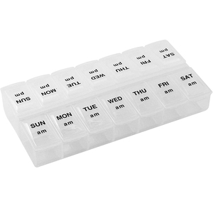 Hàng tuần <span class=keywords><strong>Pill</strong></span> Organizer trường hợp <span class=keywords><strong>2</strong></span> lần một ngày thông minh Dispenser khá pillbox xách tay con bằng chứng <span class=keywords><strong>Pill</strong></span> <span class=keywords><strong>Box</strong></span> POP container - Product Image 1