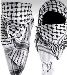 Palestine màu đen và trắng 100% bông Keffiyeh khăn Shemagh dân tộc khăn khăn choàng với tua trắng cho mùa đông và mùa hè - Product Image 5