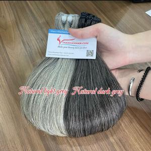 Extension de cheveux humains gris naturel couleur noire naturelle de haute qualité prête à être expédiée disponible en stock maintenant - Product Image 6