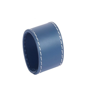 Servilletero de mesa de cuero de Hotel de lujo hecho a mano forma redonda color azul servilleteros para boda Hotel decoración de mesa de comedor - Product Image 1