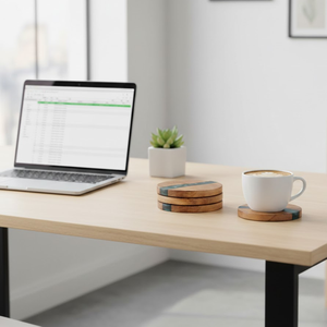 Posavasos de Madera con Patrón de Rayo Natural Hechos a Mano |   Accesorios de Mesa Modernos, Ecológicos y No Tóxicos a Precio de Mayoreo - Product Image 5