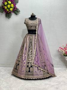 Juego de Lehenga Choli nupcial de trabajo de secuencia de bordado pesado con estilo tradicional Dupatta - Product Image 2