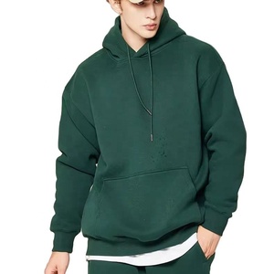 Sweat à capuche oversize en coton épais pour l'hiver, personnalisable avec logo, vierge, uni, pour homme - Product Image 1