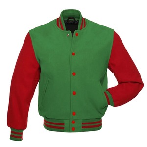 Premium Hiver À Capuche Letterman Baseball Varsity Bomber Veste Rouge Laine Et Cuir Manches Lycée Toile - Product Image 4