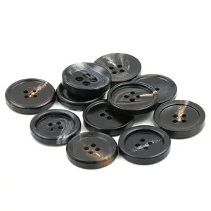 15mm-30mm Wholesale Different Black Resin Sewing Shirt Buttons With 4 Holes For Business Suit