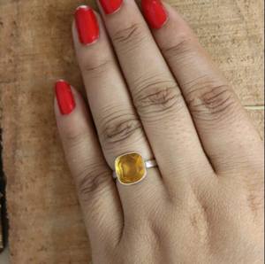 Bague en citrine, pierre précieuse, argent sterling 925, bijoux faits à la main, cadeau de naissance de novembre pour femmes - Product Image 3