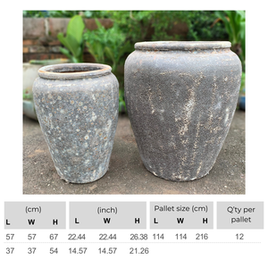 Grands Jardinières Rustiques Atlantis-Pots de Fleurs Antiques en Terre Cuite Intérieur Extérieur Maison Jardin Décor Déco Design Maison Jardin Espace - Product Image 2