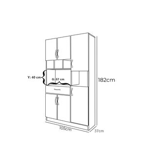 Anka Trắng đa mục đích 6-cửa 1-ngăn kéo nhà bếp & Phòng tắm Tủ Châu Âu applicians & Bộ đồ ăn lưu trữ-lò ngăn - Product Image 4