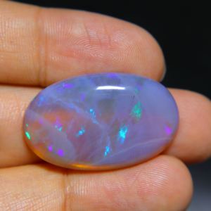 โอปอลเจลลี่สีม่วงออสเตรเลีย ทรงหลังเบี้ย สำหรับทำเครื่องประดับ อัญมณีโอปอลออสเตรเลียแท้ ทรงหลังเบี้ย ขนาด 33x21x6 มม. - Product Image 2