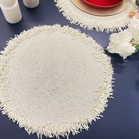 Ensemble de sets de table brodés de perles de qualité supérieure, écologiques, luxueux, ronds, faits à la main, personnalisables pour des tables modernes