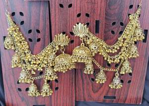 German <b>Silver</b> Jhumka Set <b>Jhumkas</b> With Earchain Indian Traditional <b>Jhumkas</b> For Women Ideal For Weddings, Festive Occasions - Product Image 4