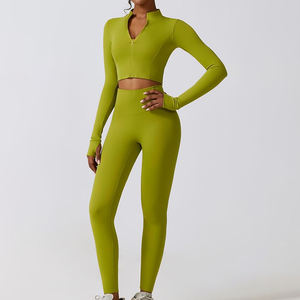 Ensemble de yoga pour femmes sans couture très vendu, vêtements de sport de fitness, 3 pièces, vêtements de sport respirants, vêtements de sport pour femmes, ensemble de yoga 3 pièces - Product Image 3
