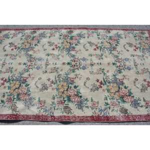 พรมตุรกีโบราณสีเบจ4.2 x 8.7ft พรมขนสัตว์ลาเท็กซ์สำหรับห้องโถงห้องนอนห้องนอน - Product Image 3