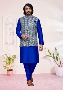 Marque Boy Mens Ethnic Wear Kurta Pajama Nehru Jacket Set prix du fabricant - Product Image 2