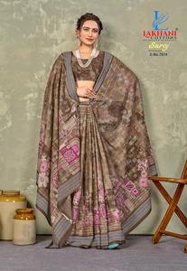 คอลเลคชั่นผ้าส่าหรีพิมพ์ลายผ้าฝ้าย ดีไซน์หรูหรา โดดเด่นไม่ซ้ำใคร สำหรับผู้หญิง ใส่ไปงานปาร์ตี้ ฤดูร้อน ฤดูหนาว พร้อมลายพิมพ์ดีไซเนอร์ แห้งเร็ว - Product Image 3