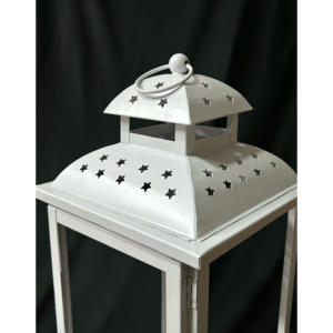 Mesa clásica de Metal blanco hecha a mano, farol de suelo, portavelas decorativo, tarros, diseño de estrellas de Navidad, bodas en casa, eventos - Product Image 6