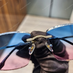 Dernière conception Meilleure vente VVS Couleur Moissanite Diamants Bleu Rose Nuances Verres Léger Anti-reflet Lunettes de soleil pour hommes - Product Image 2