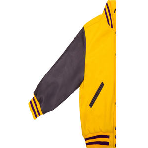 โรงงานขายส่งเสื้อแจ็คเก็ตวาร์ซิตี้แบบกำหนดเอง ออกแบบ OEM ระบายอากาศ กันลม คุณภาพสูง สำหรับผู้ชาย ปักลายด้านหน้า หนังแท้ - Product Image 6