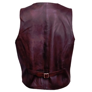 Gilet classique à col en V Conker en cuir marron pour homme, coupe habillé, fermeture à boutons, décontracté, hiver, extérieur - Product Image 3