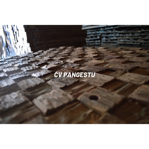 Panel de Pared Acústico Moderno de Madera Maciza con Mosaico Cuadrado 3D, Acabado Natural, Revestimiento de Pared Artesanal, Decoración de Interiores para Comedor - Product Image 2