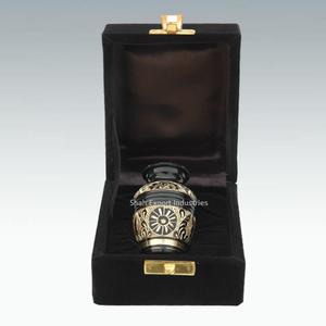 Urne funéraire souvenir en laiton gravé sur mesure, urnes funéraires en métal or/rouge, urnes funéraires avec boîte pour cendres humaines - Product Image 3