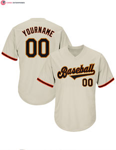 Maillots de baseball classiques rétro personnalisés du sud-ouest sublimés de haute qualité col en V en polyester respirant - Product Image 3