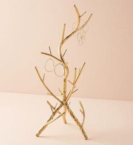 Support organisateur de bijoux en métal or rose sophistiqué Design peu encombrant pour les petites pièces pour ranger les colliers et les bagues - Product Image 5