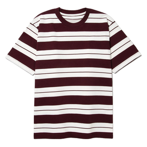 Camiseta de moda para hombre, camiseta de manga corta a rayas simples, ropa de calle, camiseta MaleTee con cuello redondo, camisetas de algodón 100% para hombre, Top - Product Image 1