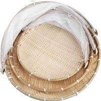 Best verkochte handgeweven bamboe rieten ecologische voedselafdekking fruitmand gaasnet stofdicht picknick fruit brood tent dienblad dagelijks