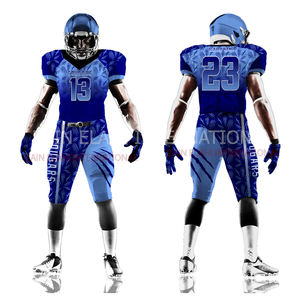 Conjunto de manga corta bordado personalizable de uniforme de fútbol americano transpirable de poliéster 100% elegante - Product Image 1