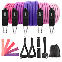 Ensemble de 11 bandes de résistance en latex écologiques pour fitness haute intensité, avec logo personnalisé, pour musculation et exercices