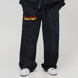 Midweight 100% coton imprimé personnalisé taille moyenne haute rue pantalons de survêtement pour hommes respectueux de l'environnement - Product Image 6