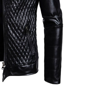 Chaqueta de cuero OEM personalizada 2025 para hombre, chaqueta de motorista de temporada de invierno de talla grande de piel de cordero genuina de alta calidad - Product Image 5