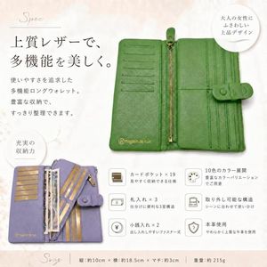 Vintage Ladies <b>Long</b> <b>Wallet</b> with Detachable Zipper and Button Closure - Product Image 2