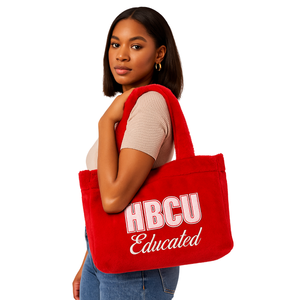 Hbcu กระเป๋าทรงสี่เหลี่ยมมีขน DST สีแดงมีการศึกษากระเป๋าผ้ากำมะหยี่กำมะหยี่กำมะหยี่ปักลายภาษากรีก sorority Divine Nine - Product Image 1