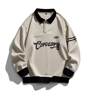 Sudadera de solapa de colores contrastantes de gran tamaño para hombre, ropa de calle de Hip Hop de primavera, sudadera Harajuku, uniforme de béisbol, Sudadera con capucha para hombre - Product Image 2